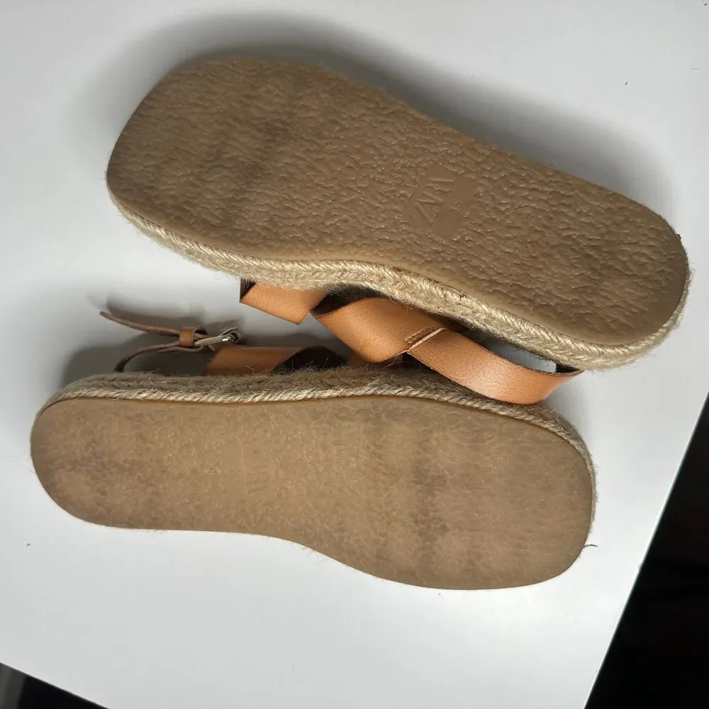 Zara Girls brown sandals 35 3.5